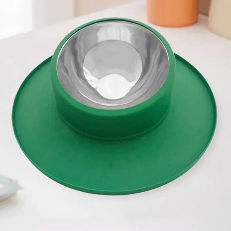 Tigela para animais de estimação Tigela de água para gatos à prova de derrames em silicone e aço inoxidável