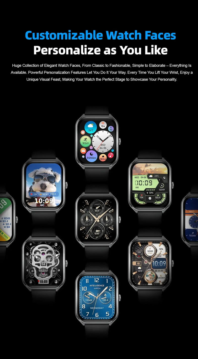 New Ultra Thin Smart Watch men 1.96" AMOLED 360*360 HD Pixel Display