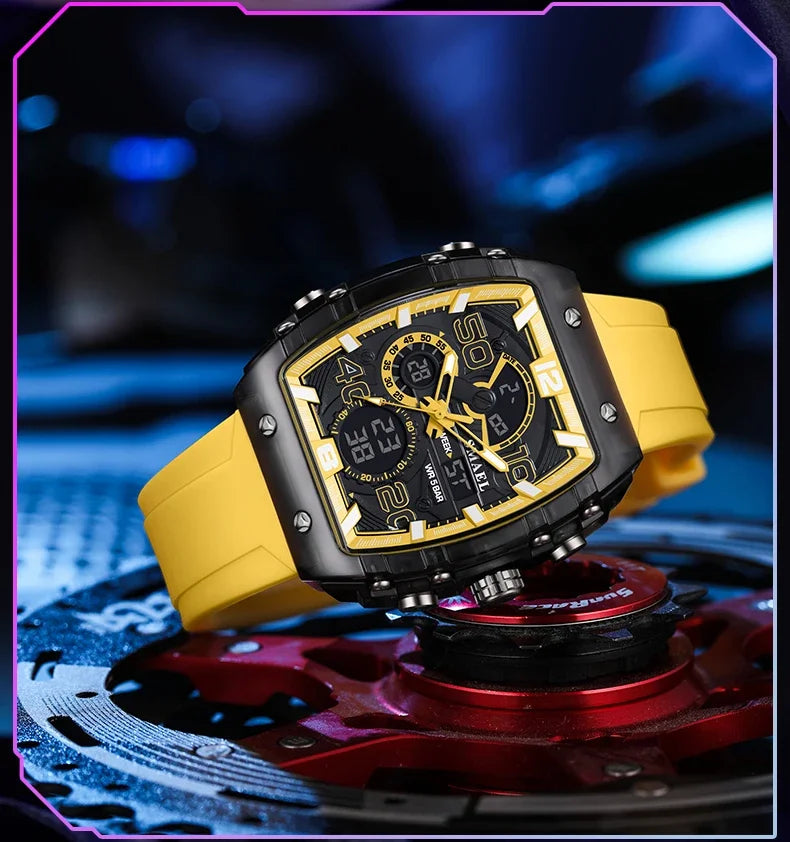 SMAEL 8109 New Men's Watch Multifunctional Sports 50M Waterproof Dual Display