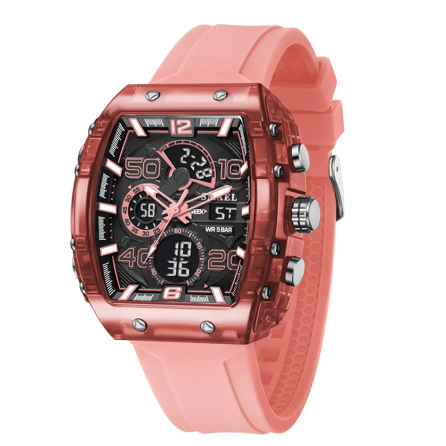 SMAEL 8109 New Men's Watch Multifunctional Sports 50M Waterproof Dual Display