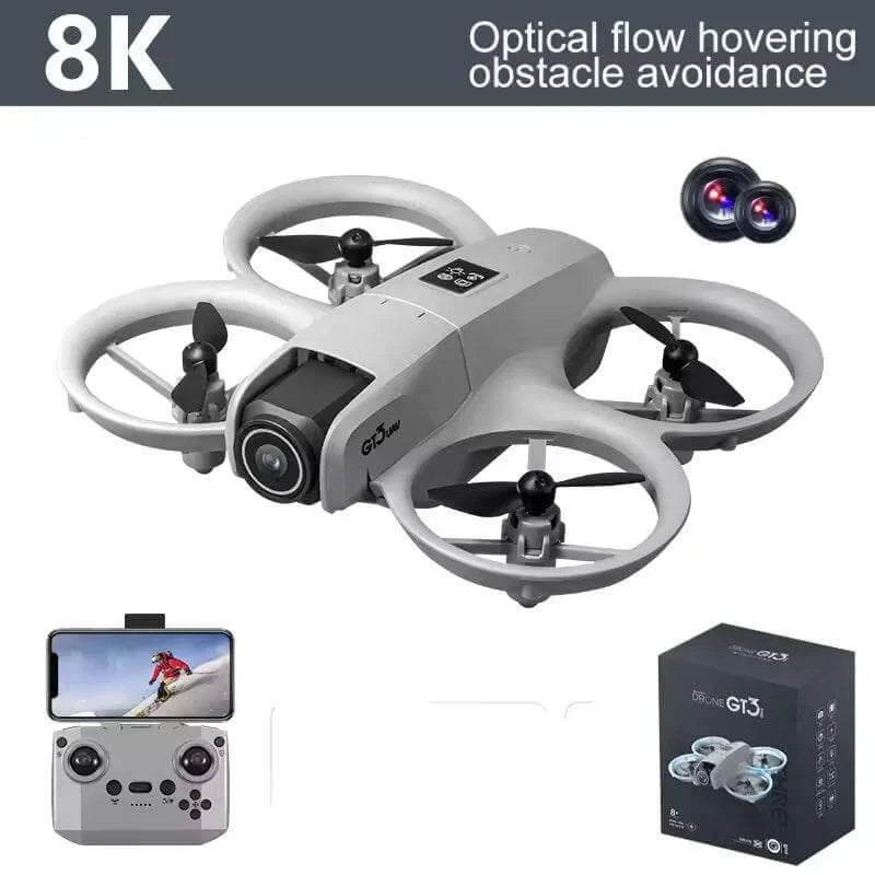 GT3 Mini With LED Foldable Drone GPS 8K HD Dual Camera Brushless Motor