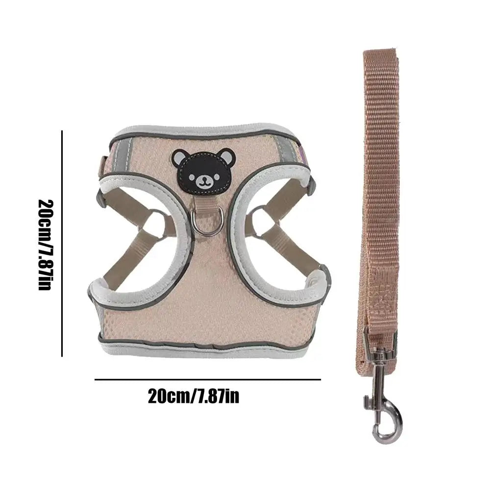 LED Dog Harness Illuminated Fiber Customizable Set for Nighttime Wal