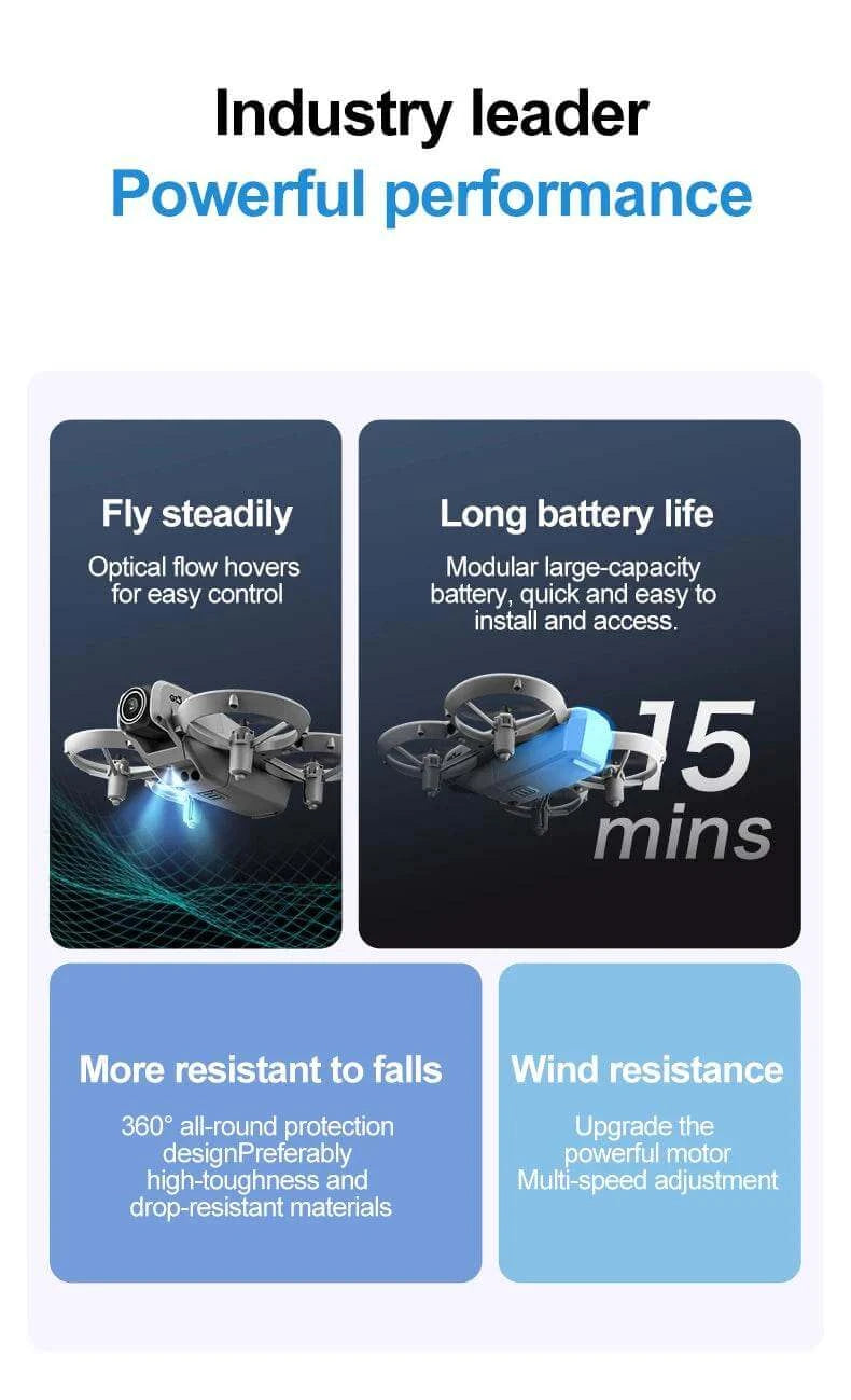 GT3 Mini With LED Foldable Drone GPS 8K HD Dual Camera Brushless Motor