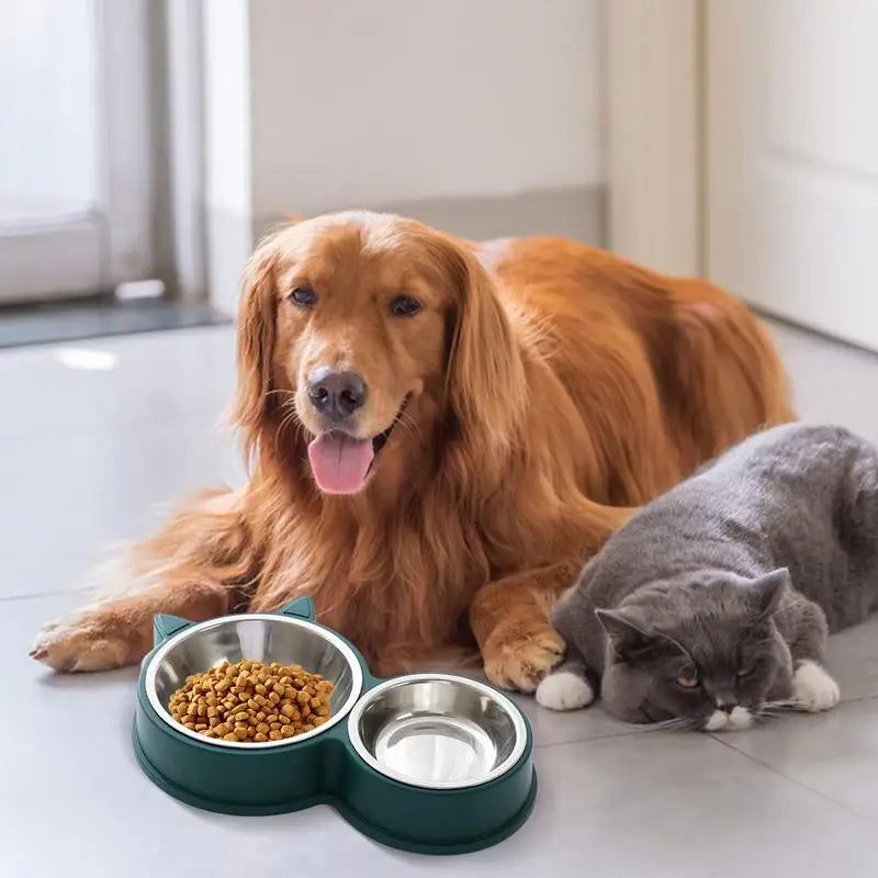 Tigelas antiderrapantes para gatos, formato de orelha de gato, comida para cão e água