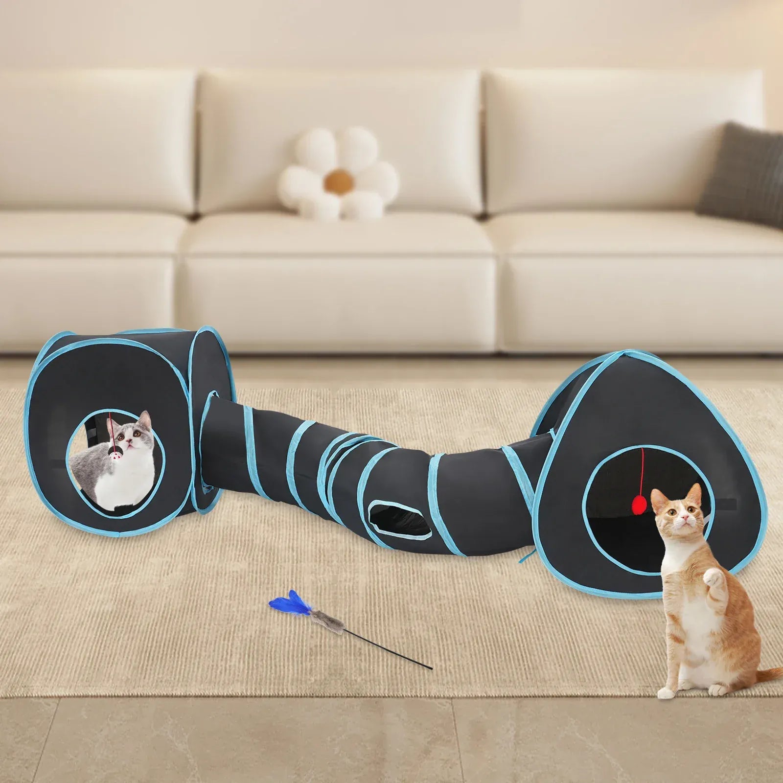 collapsible cat tunnel for indoor outdoor use