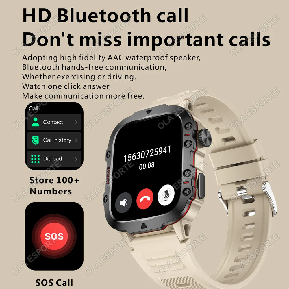 2025 New For Xiaomi Military Smart Watch Men IP68 5ATM Outdoor Sports