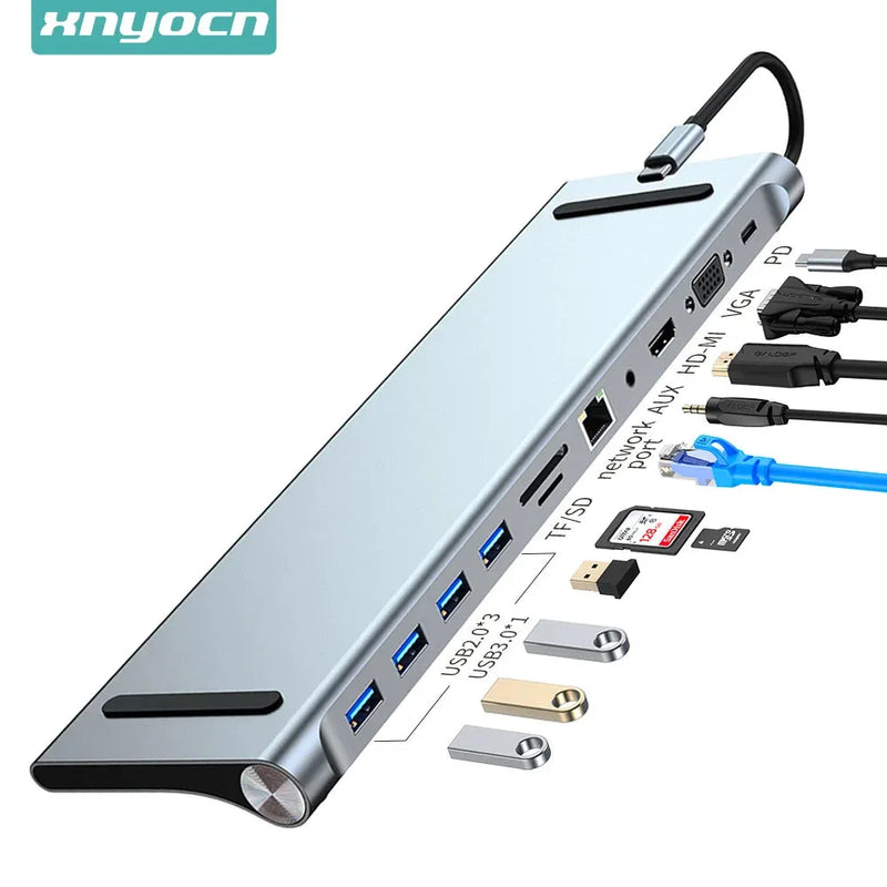 4/5/6/8/11 in 1 Type C Dock USB Hub 3.0 Splitter Multiport Adapter 4K HDMI - Loja Manuel Coelho