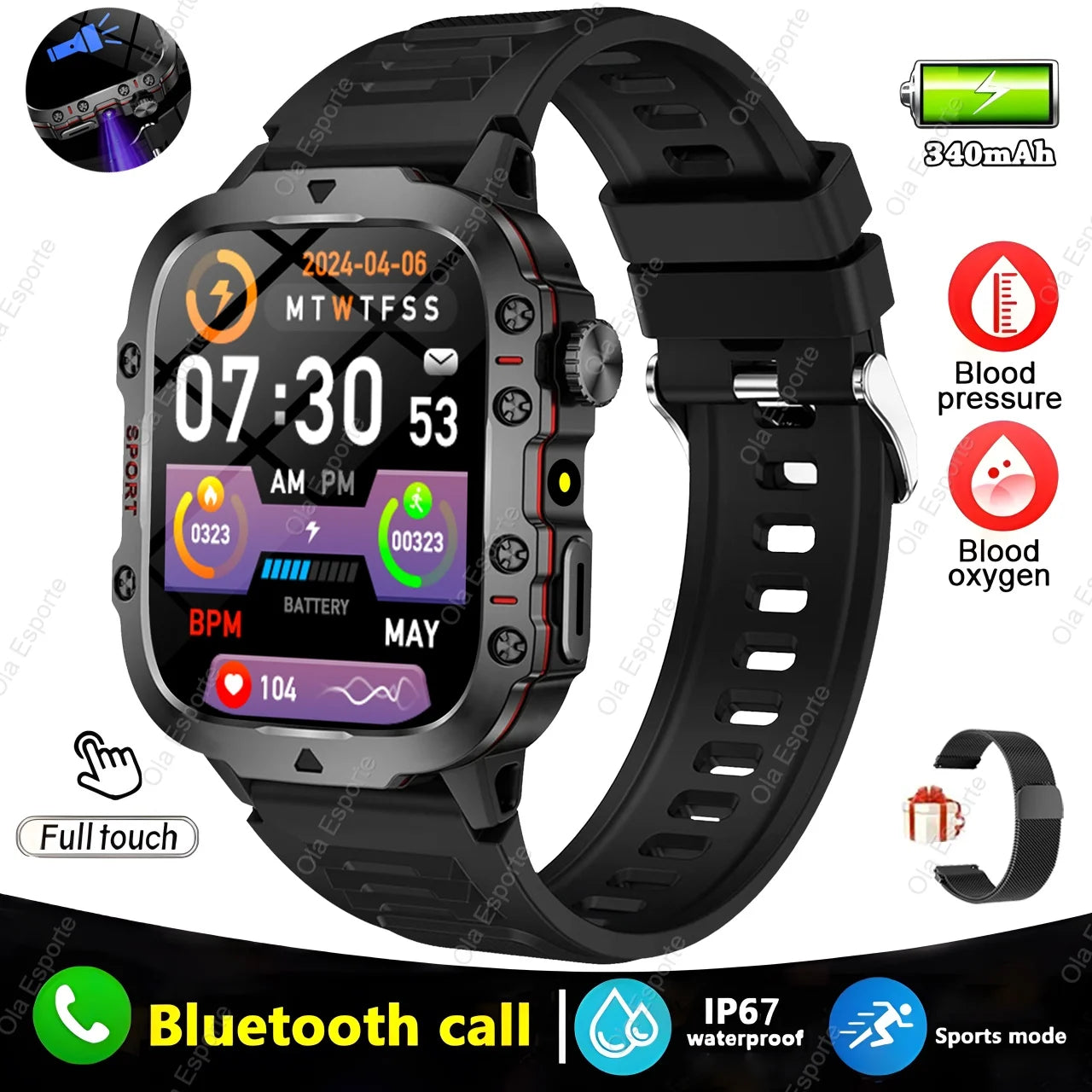 2025 New For Xiaomi Military Smart Watch Men IP68 5ATM Outdoor Sports