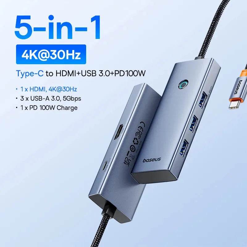 USB Baseus 3.0 Hub to HDMI DP 4K 60Hz Docking Station - Loja Manuel Coelho