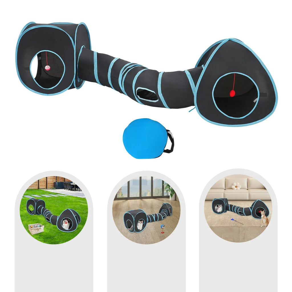 collapsible cat tunnel for indoor outdoor use