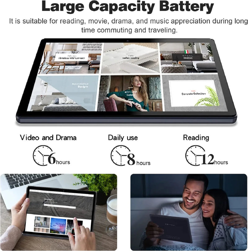 PRITOM 10 Inch Tablet PC with SIM Slot Android 13 64 GB Quad Core Touch Screen