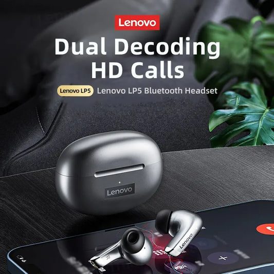 Choice Lenovo LP5 Wireless Bluetooth Earbuds HiFi Music Earphones Headphones