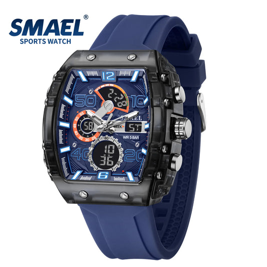 SMAEL 8109 New Men's Watch Multifunctional Sports 50M Waterproof Dual Display