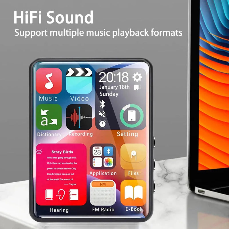 2.4-inch full-screen touchscreen MP3 player, mini Mp4 player with Bluetooth - Loja Manuel Coelho