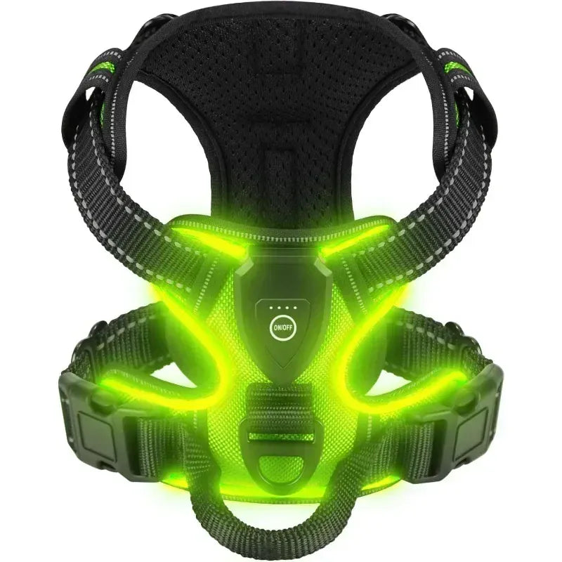 LED Dog Harness Nuoying Night Walking Harness with Durable Nylon &