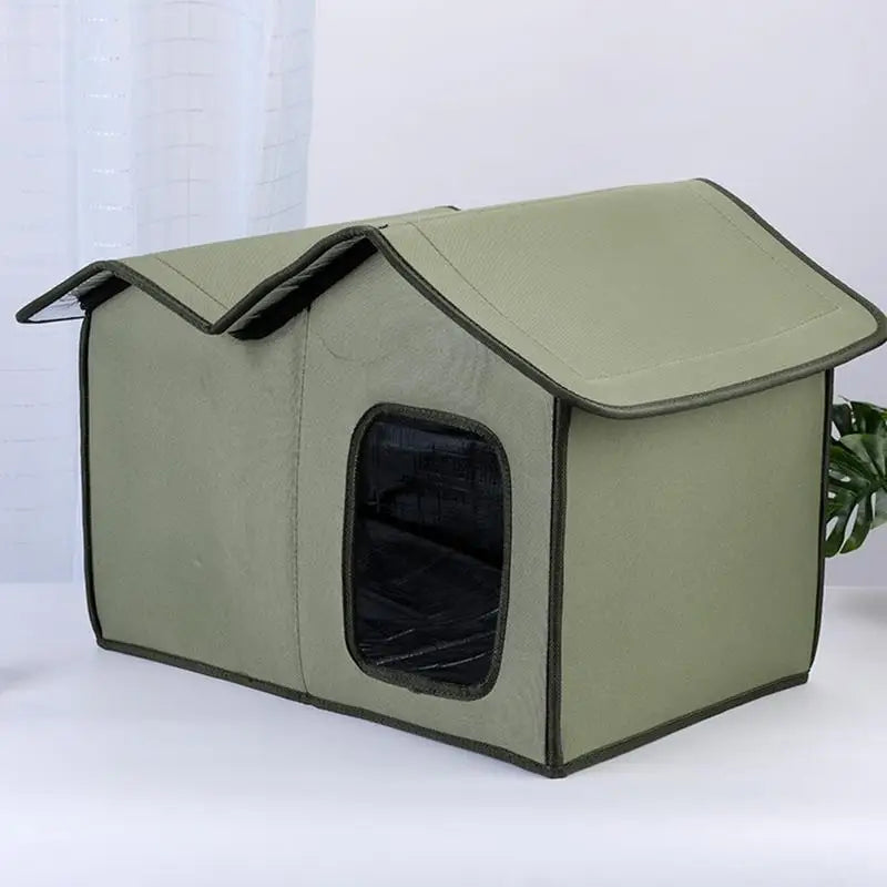 Casa grande para gatos de exterior com isolamento