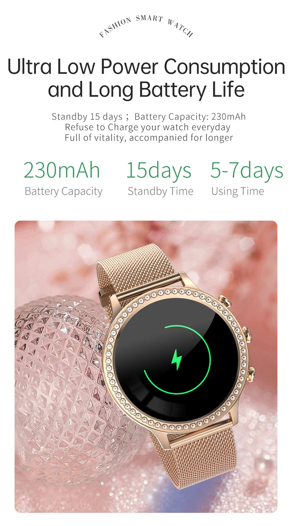 For Huawei Xiaomi Apple Samsung Smart Watch Women Ladies 2024 New Bluetooth