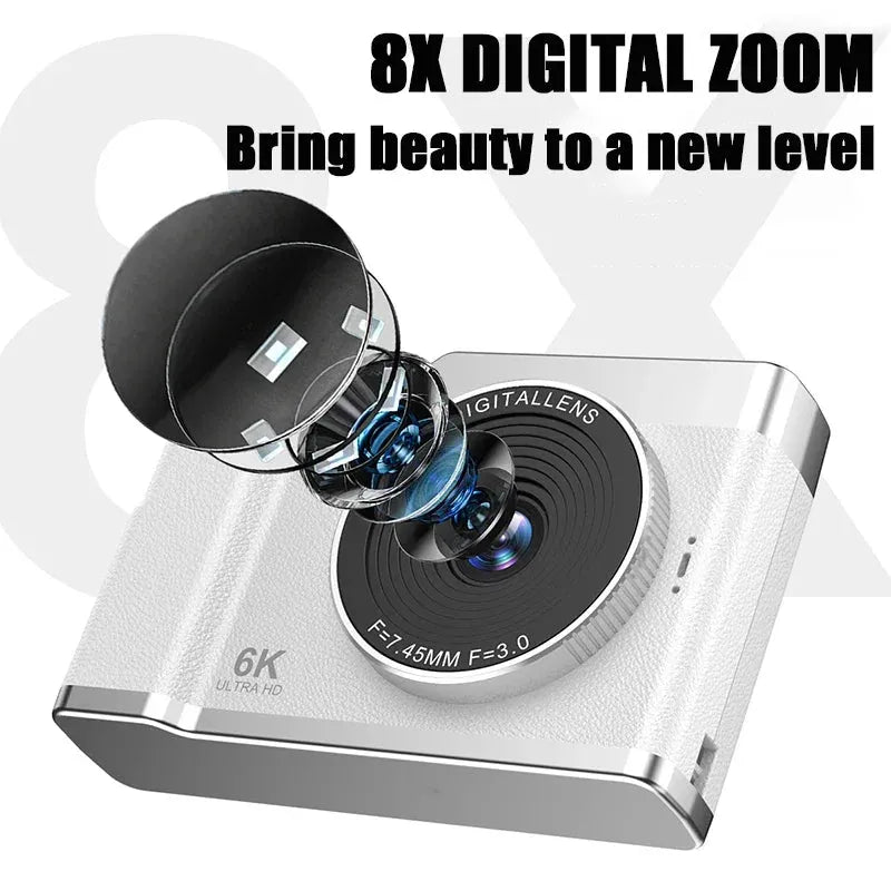 Xiaomi 6k Hd Digital Camera 6400W 2.4in Ips Display With Fill Light 8x Zoom Video Camera - Loja Manuel Coelho