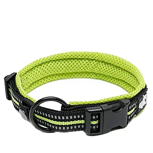 Reflective Dog Collar Adjustable Nylon Quick-Release Padded Person