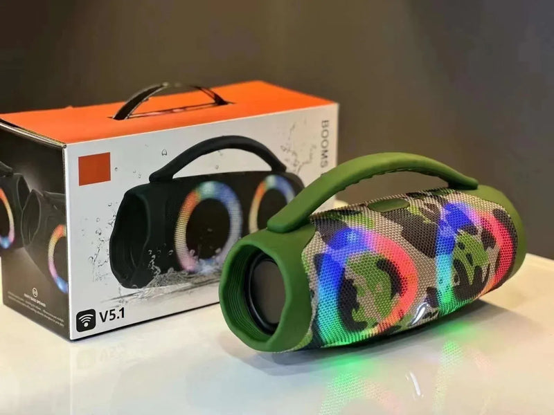 High Power Bluetooth Speaker with RGB Lights, Waterproof, Wireless Subwoofer - Loja Manuel Coelho