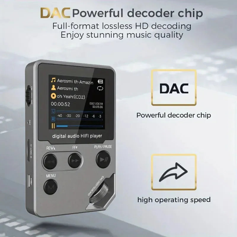 C5 8GB Lossless Bluetooth MP3 Music Player, Zinc Alloy Body,Rotary Controls - Loja Manuel Coelho