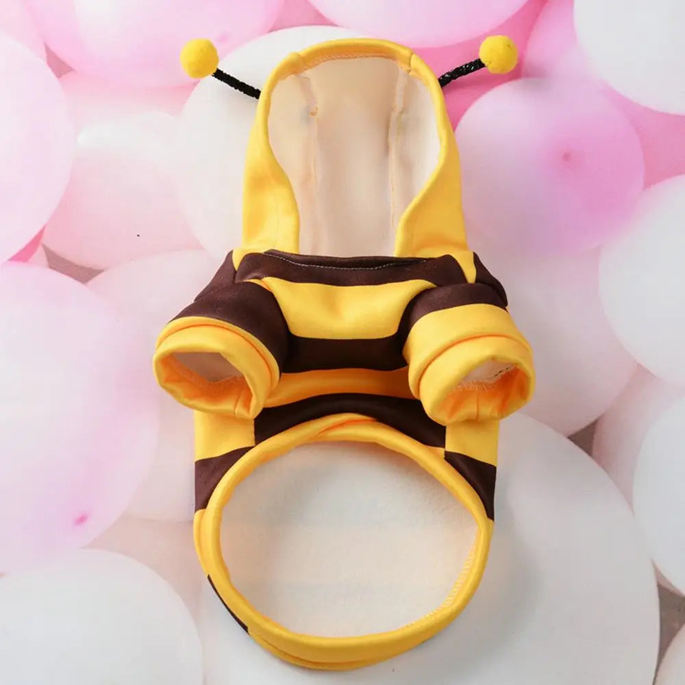 Bee Costume For Cat Dog Halloween Pet Cosplay Hoodies Pet Halloween Christmas Cosplay Dress Hoodie for Small Medium Pets Dog Cat