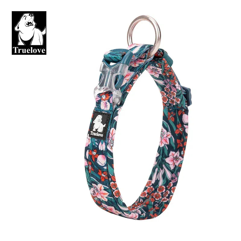 Padded Floral Pet Collar True Love Quick Release Personalized Cotton Collar For Cats And Dogs