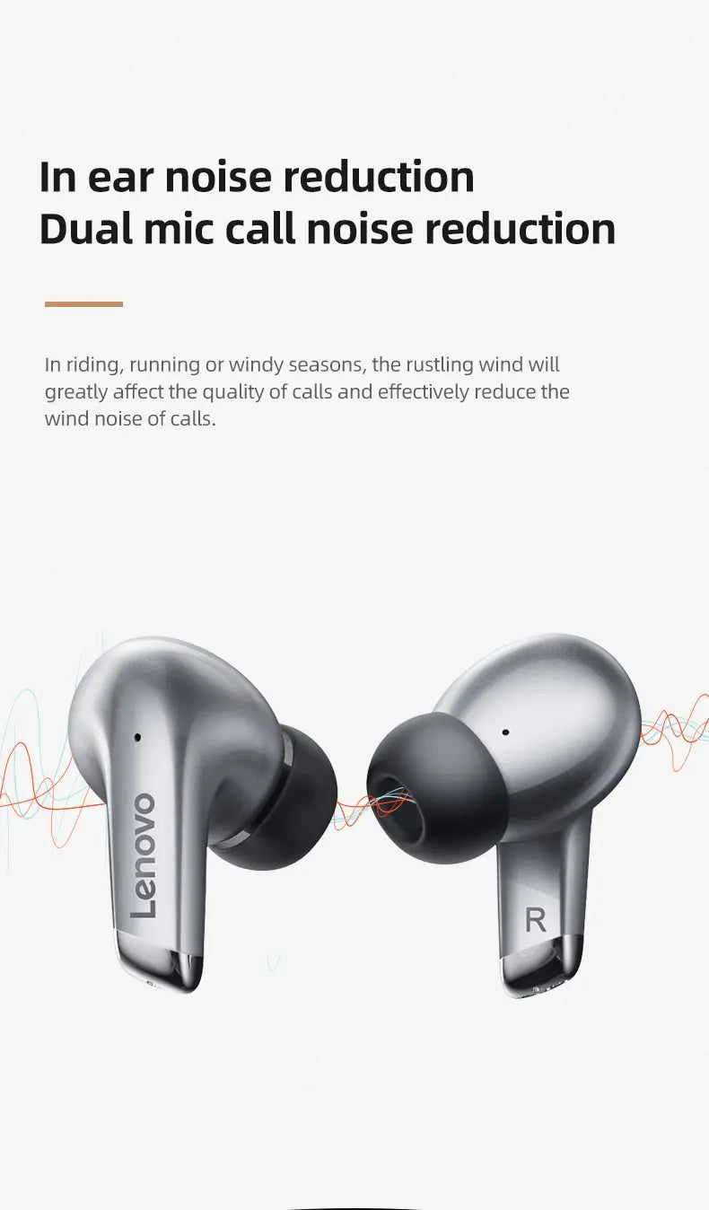 Choice Lenovo LP5 Wireless Bluetooth Earbuds HiFi Music Earphones Headphones