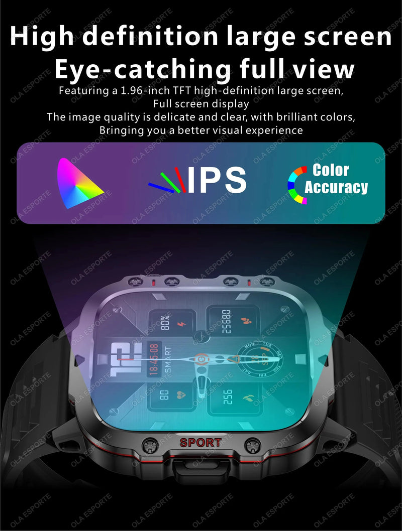 2025 New For Xiaomi Military Smart Watch Men IP68 5ATM Outdoor Sports Fitness - Loja Manuel Coelho