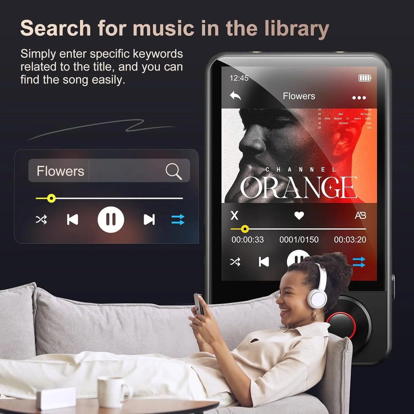 MECHEN 128GB MP3 Player with Bluetooth 5.3, 2.4’ Portable Full Touchscreen Music Player