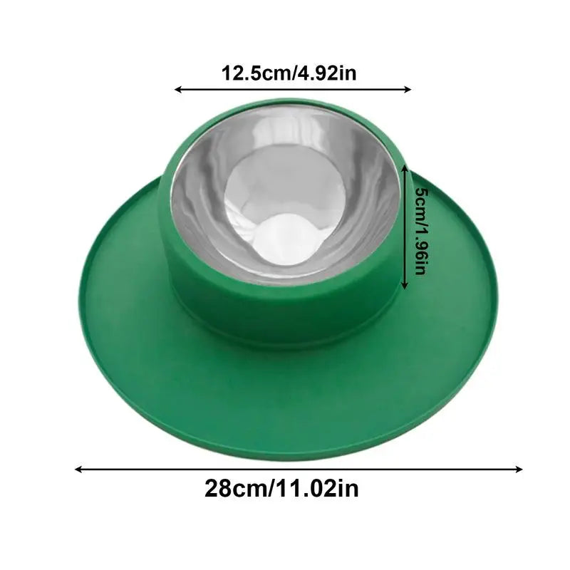 Tigela para animais de estimação Tigela de água para gatos à prova de derrames em silicone e aço inoxidável