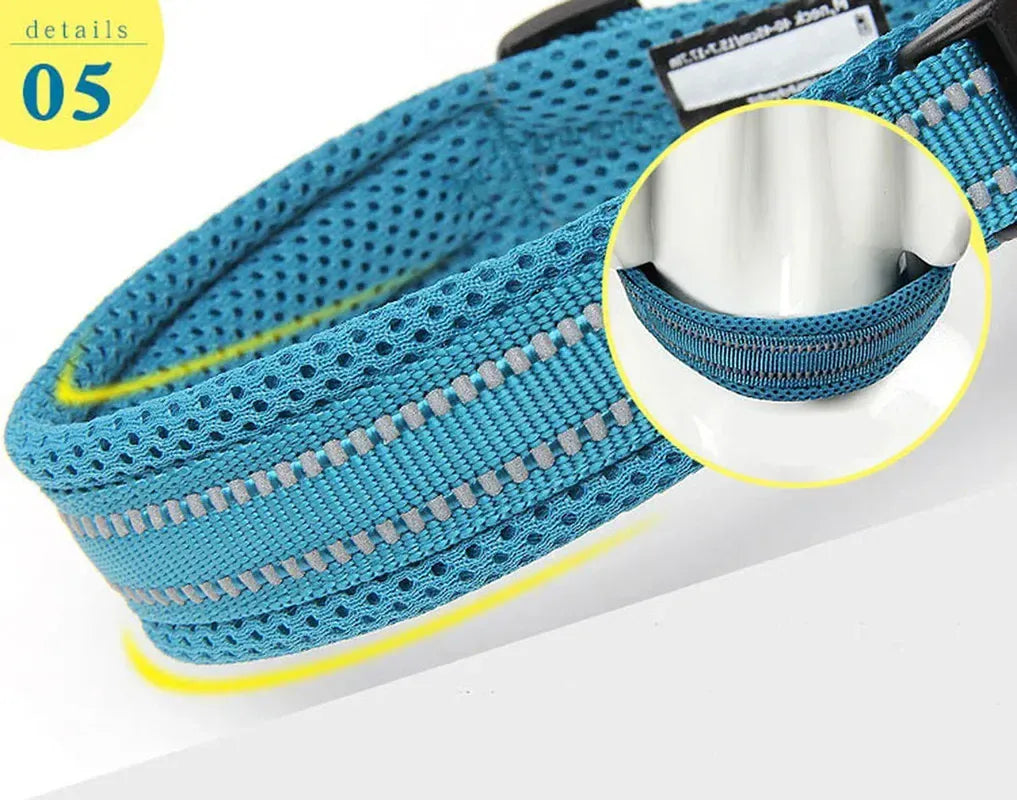 Reflective Dog Collar Padded Nylon 3M Reflective Breakaway