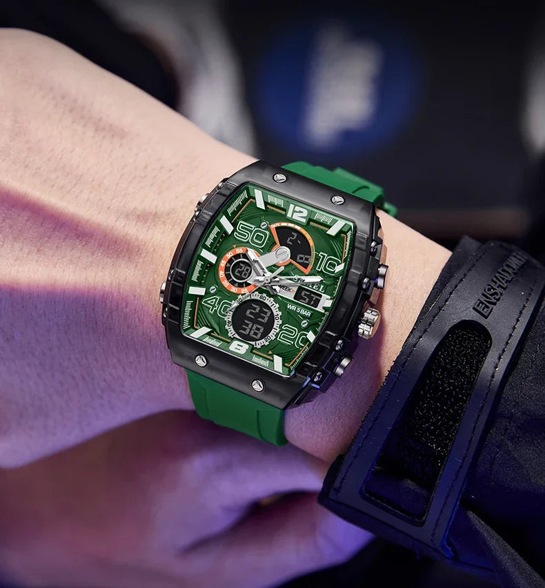 SMAEL 8109 New Men's Watch Multifunctional Sports 50M Waterproof Dual Display