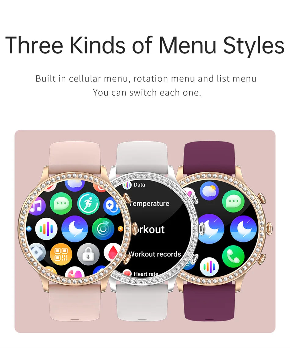 For Huawei Xiaomi Apple Samsung Smart Watch Women Ladies 2024 New Bluetooth