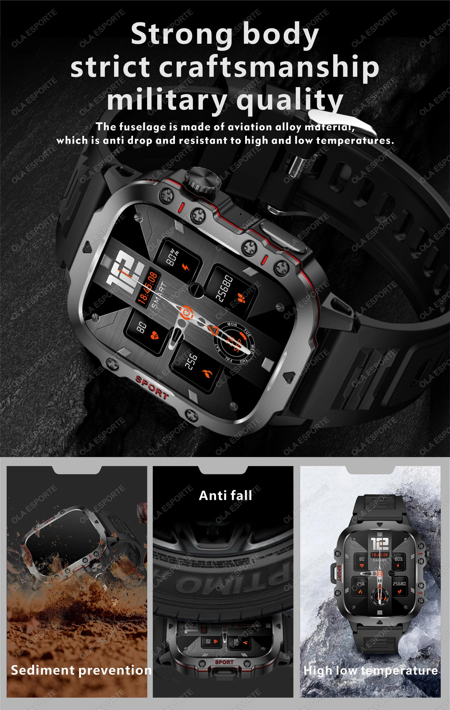 2025 New For Xiaomi Military Smart Watch Men IP68 5ATM Outdoor Sports