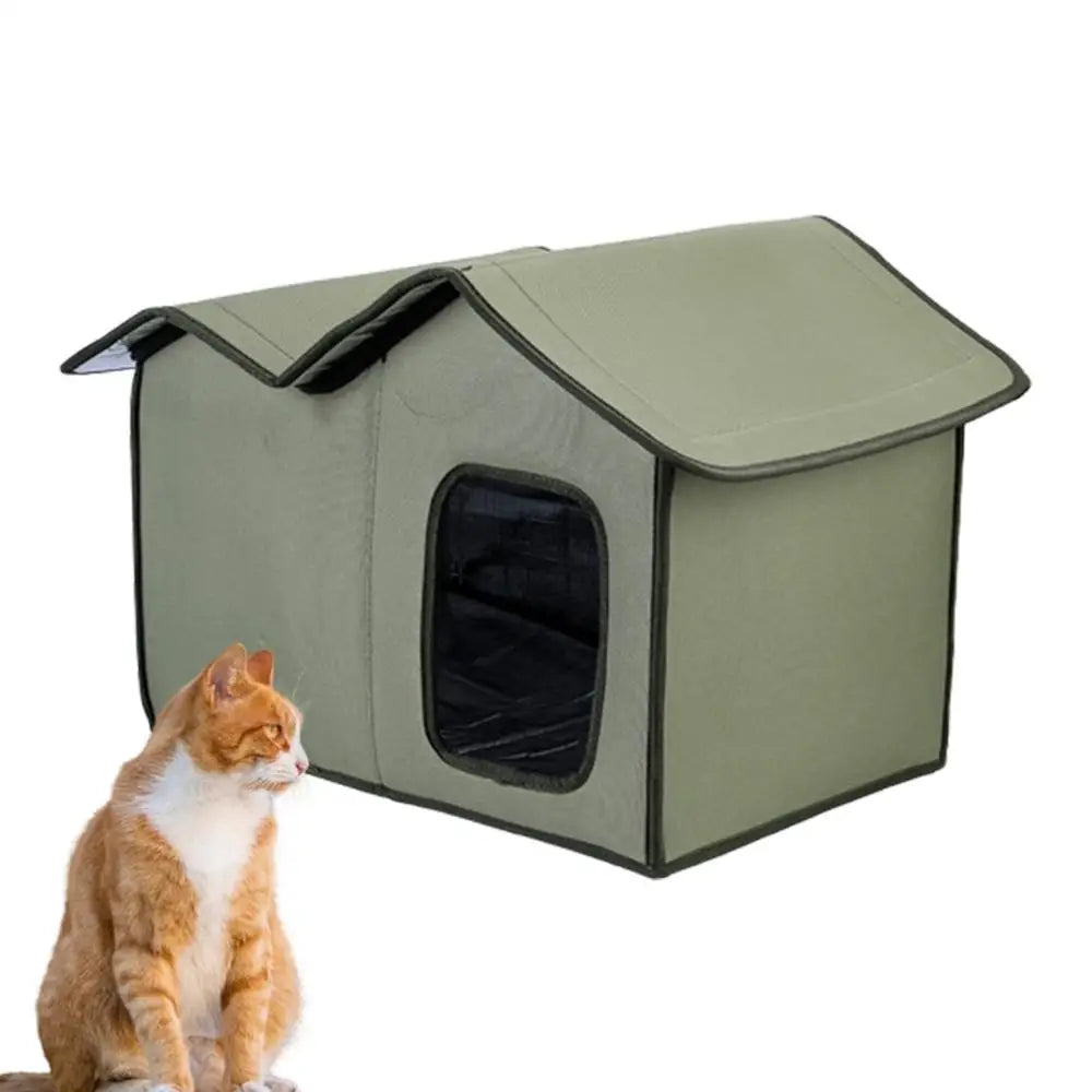 Casa grande para gatos de exterior com isolamento