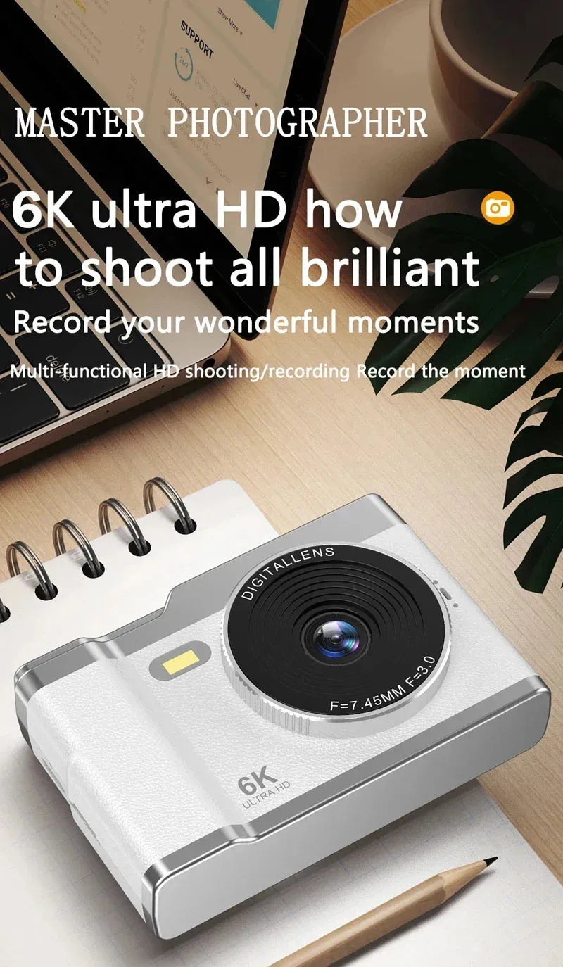 Xiaomi 6k Hd Digital Camera 6400W 2.4in Ips Display With Fill Light 8x Zoom Video Camera - Loja Manuel Coelho