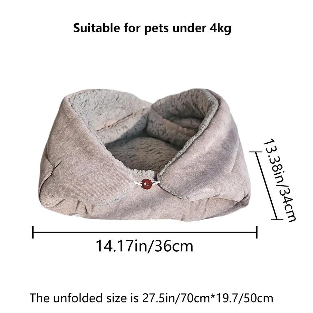 Cama para gatos, almofada macia para gatos, saco-cama dobrável e lavável