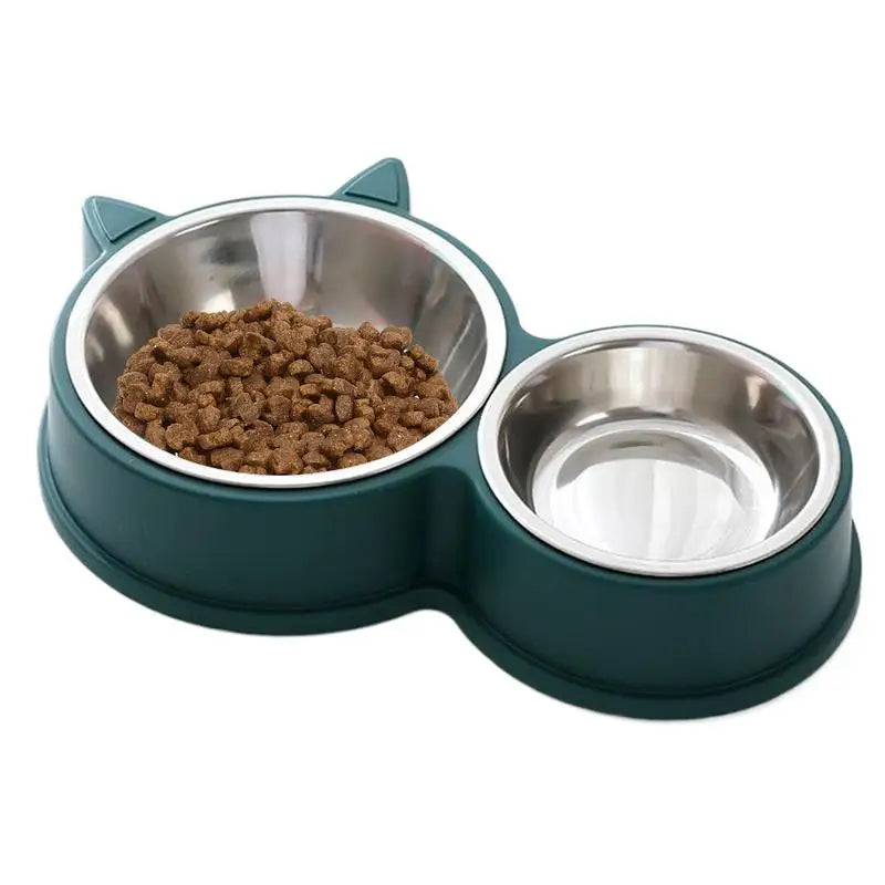Tigelas antiderrapantes para gatos, formato de orelha de gato, comida para cão e água