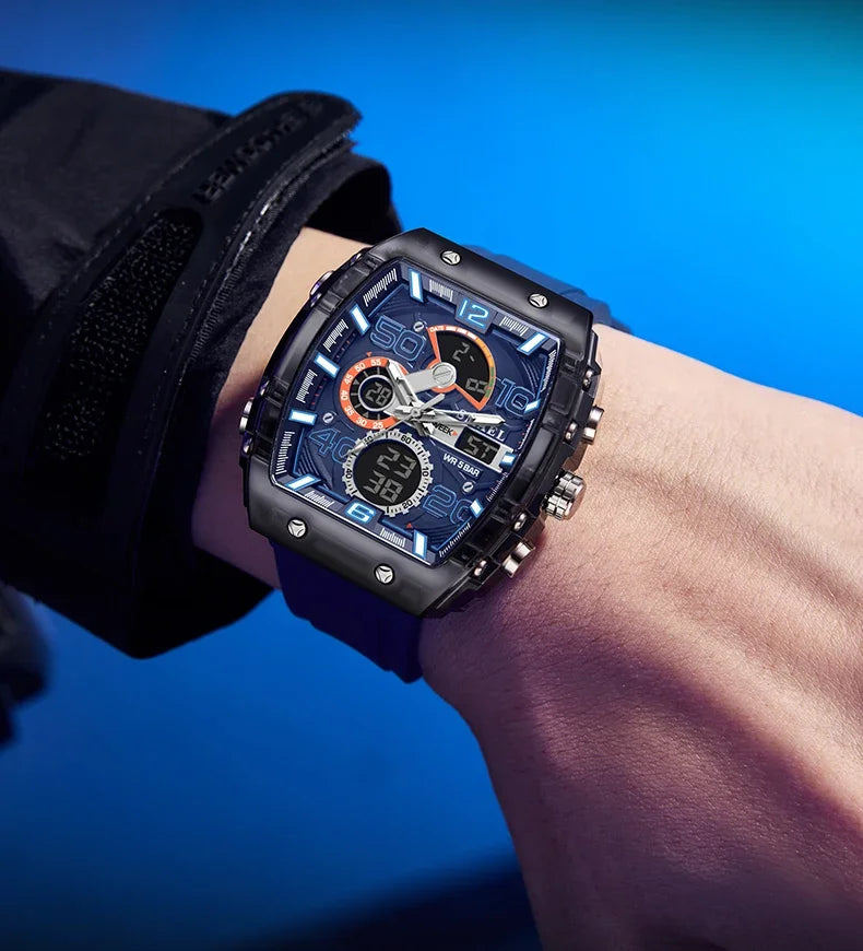 SMAEL 8109 New Men's Watch Multifunctional Sports 50M Waterproof Dual Display