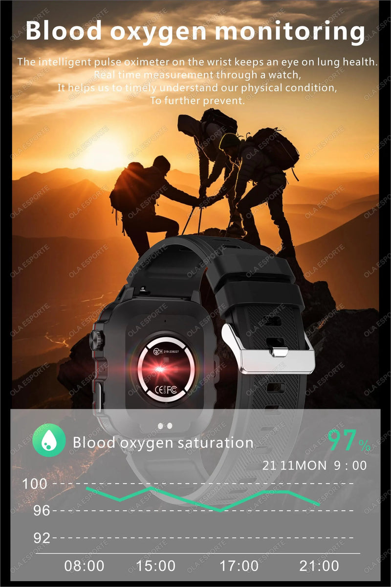 2025 New For Xiaomi Military Smart Watch Men IP68 5ATM Outdoor Sports Fitness - Loja Manuel Coelho