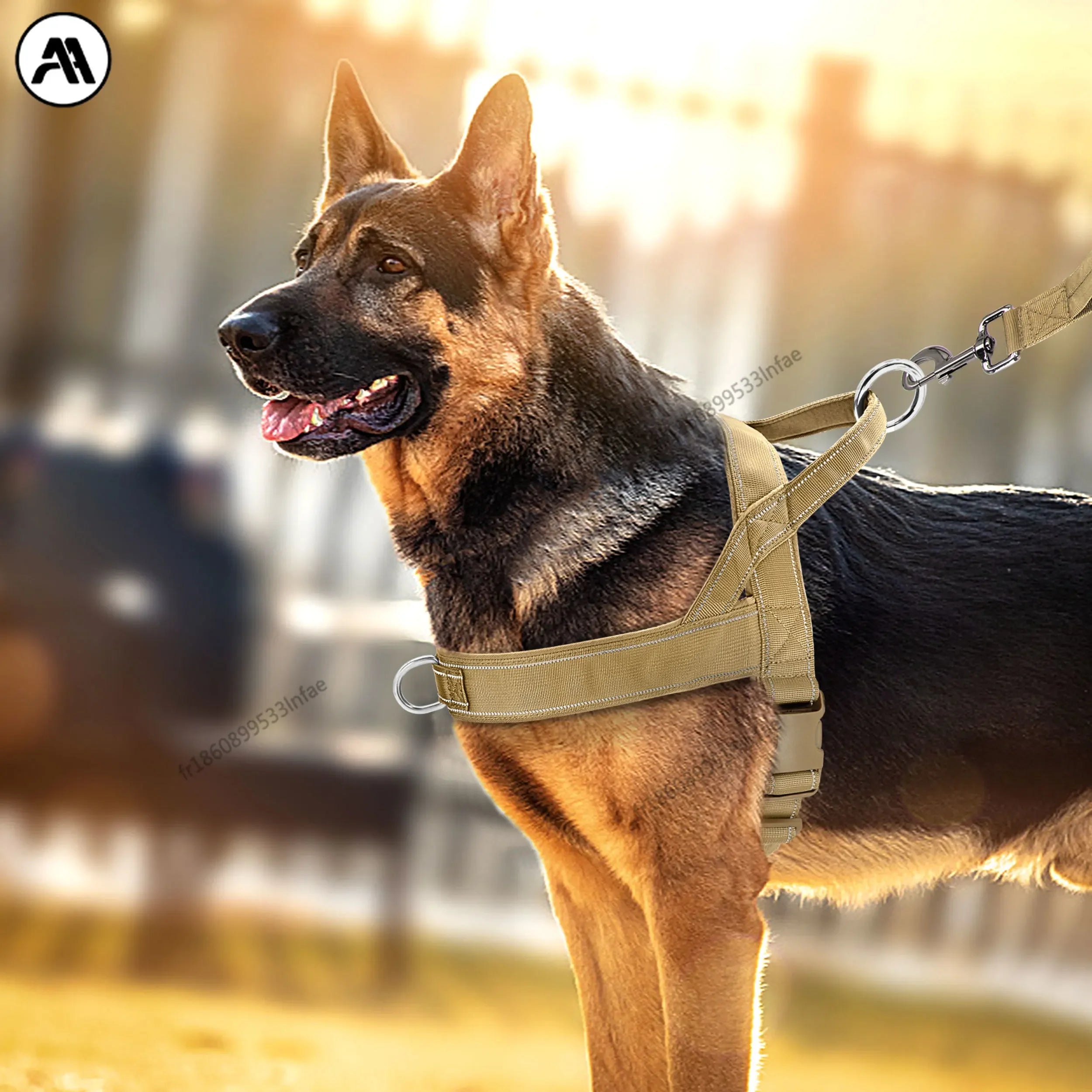 Coleira para cães sem puxar, trela para animais de estimação com pega refletora