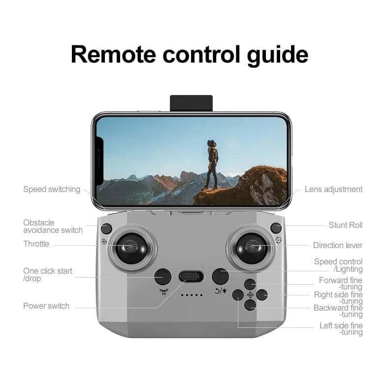 GT3 Mini With LED Foldable Drone GPS 8K HD Dual Camera Brushless Motor