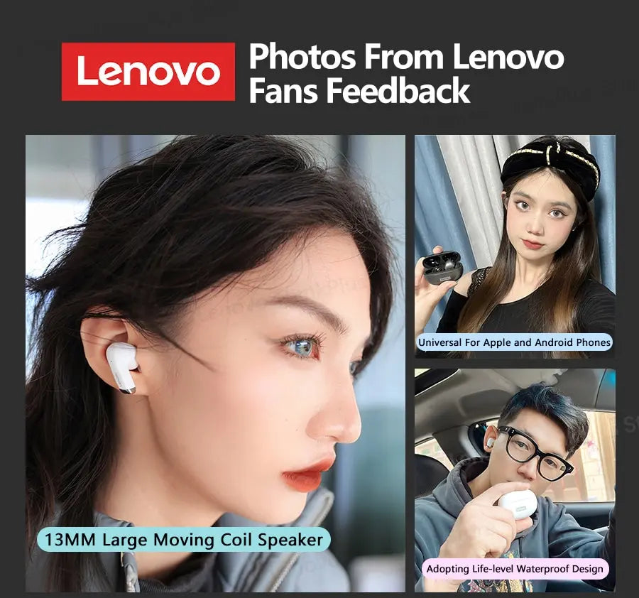 Choice Lenovo LP5 Wireless Bluetooth Earbuds HiFi Music Earphones Headphones