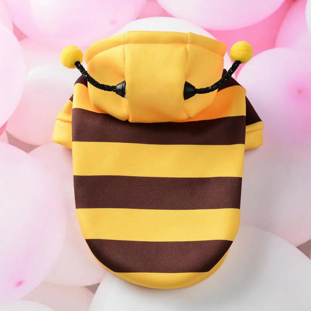 Bee Costume For Cat Dog Halloween Pet Cosplay Hoodies Pet Halloween Christmas Cosplay Dress Hoodie for Small Medium Pets Dog Cat