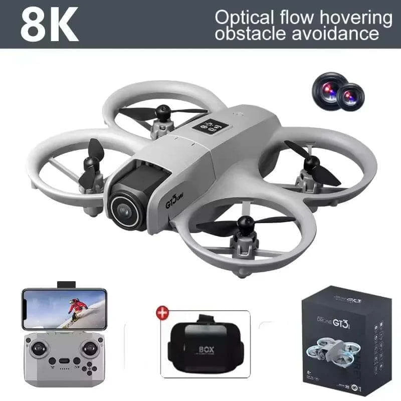 GT3 Mini With LED Foldable Drone GPS 8K HD Dual Camera Brushless Motor