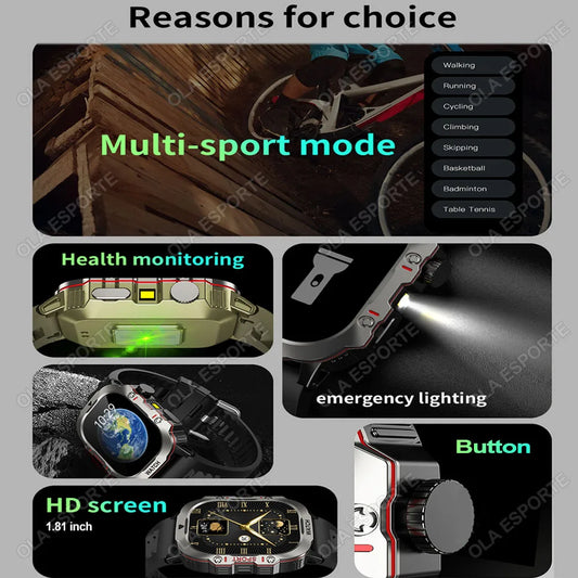 2025 New For Xiaomi Military Smart Watch Men IP68 5ATM Outdoor Sports