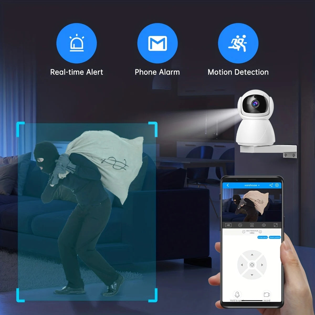 FHD Wireless WIFI Camera PTZ IP CCTV Security Protector Surveillance Camera - Loja Manuel Coelho