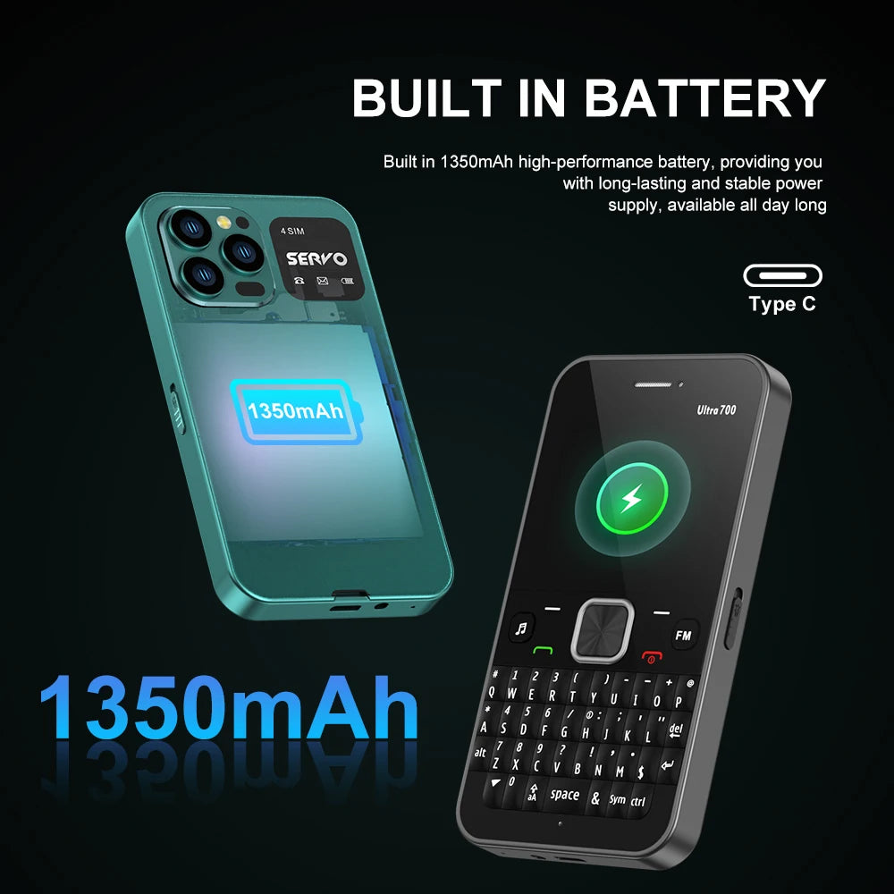 SERVO Ultra700 QWERTY Keyboard Mobile Phone Call Recording Flashlight FM MP3 NFC - Loja Manuel Coelho