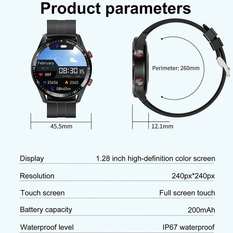 Smart Watch ECG+PPG Bluetooth Call Men Laser Health - Loja Manuel Coelho